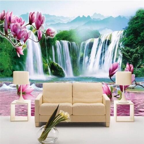 Beibehang wallpaper wall murals wall stickers mood landscape landscape orchid reflection room living room TV wall