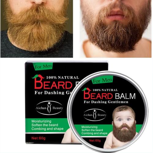 NEW 100% Organic Natural Beard Care Wax Balm Men Beard Care Styling Moisturizing Effect Beard Conditioner 60g