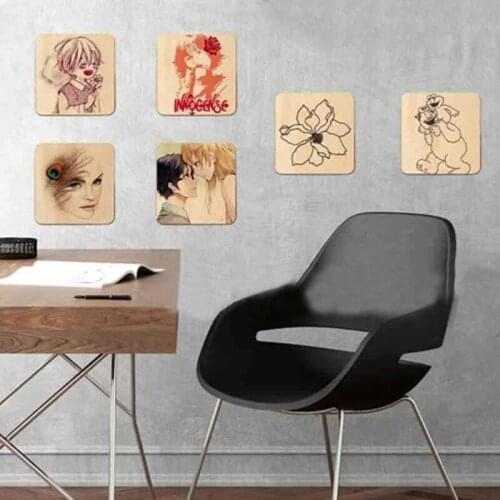 60pcs Creative Wooden Squares Cutout Tiles Unfinished Wood Pieces 4" x 4" Crafts Hot New for DIY