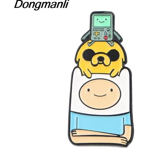P4375 Dongmanli Good Quality Anime Finn Hard Enamel Pin Badge Brooch Jewelry Kids for Gifts
