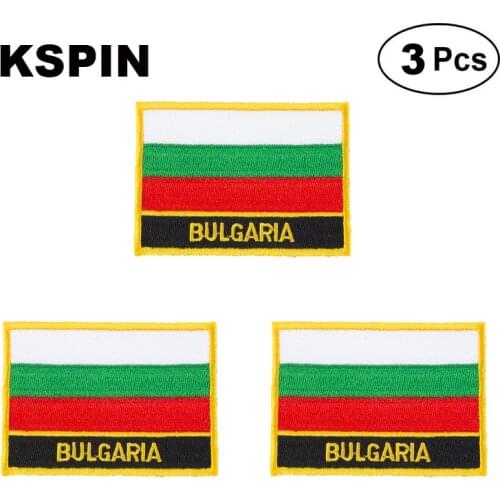 Bulgaria Rectangular Shape Flag patches embroidered flag patches national flag patches for clothing DIY Decoration