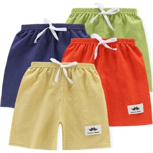 Casual Baby Boys Girls Shorts Summer Cotton Solid Color Children Pants Thin Soft Kids Clothes