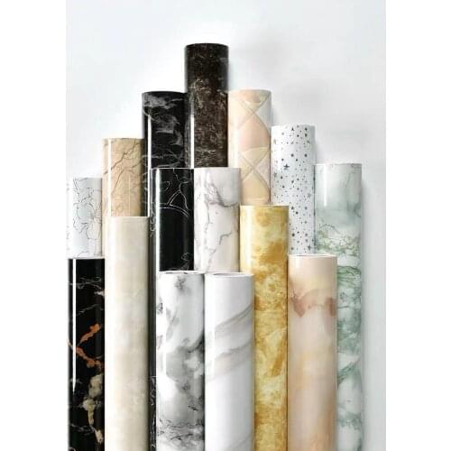 60cmx10M Home PVC Self-Adhesive Marble Wallpaper Waterproof and Oilproof Kitchen Bedroom Bathroom Table Countertop Wallpaper