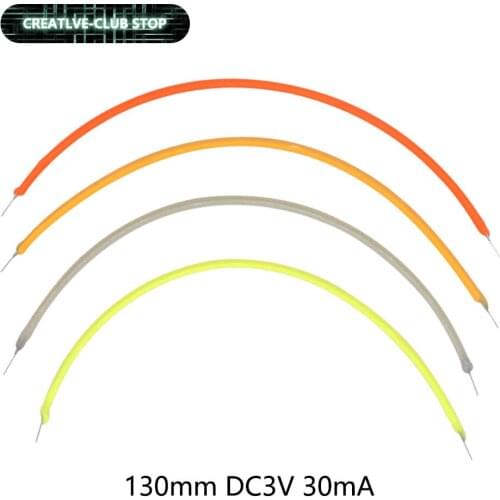 10pcs 130mm Long Life LED Soft Filament Lamp Bead Bulb Diode DC3V 30mA For Edison Light Accessories Spiral Light Creative DIY