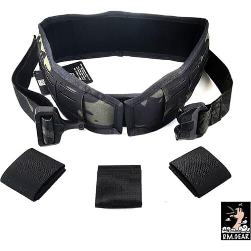DMgear Tactical Belt MOLLE Belt Laser Cut Detachable Belt Loading Padded Inner &Outer Belt