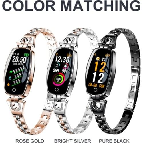 In Stock Smart Watch Waterproof Steel Bracelet Blood Pressure Monitor Smart Phone Watch H8 Heart Rate smartwatch