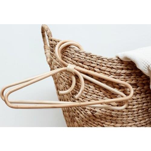Rattan Clothes Hanger Style Kids Garments Organizer Rack Children Hanger Kids Room Decoration Hanger for Clothes Scarf Organizer