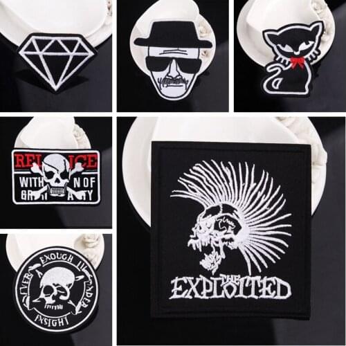 Diy Skull Embroidered Patches For Clothes Iron On Patches For Clothing Punk Stickers On Clothes Jacket Applique Sewing t-Shirt