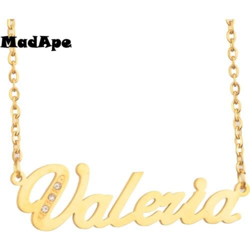 MadApe Women Name Necklace "Valeria" Pendant Choker Custom Any Personalized Women Men Name Necklace, Customized Female Jewelry
