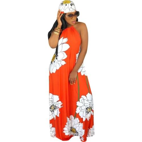 Echoine Summer Floral Print Retro Boho Maxi Long Dress Women Elegant Beach Sexy Dresses Backless Vintage Vestidos with scarf