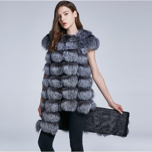 100% Real Fox Fur waistcoat,Removable Vest,2020New JKP Winter Women Natural Fox Fur Vest