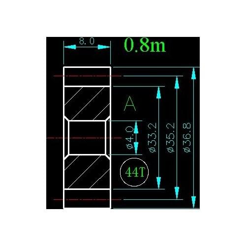 0.8m 44T/Hole 4mm 5mm 6mm 8mm/width 8mm/For Meat Grinder Parts etc