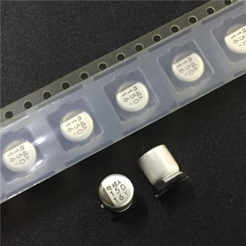 100pcs 150uF 16V NIPPON NCC MVA Series 6.3x7.7mm 16V150uF SMD Aluminum Electrolytic Capacitor