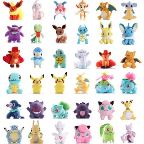 15-28cm TAKARA TOMY Pokemon Pikachu Dragonite Blastoise Lapras Gengar Umbreon Plush Toys Soft Stuffed Dolls Kids Children Gift