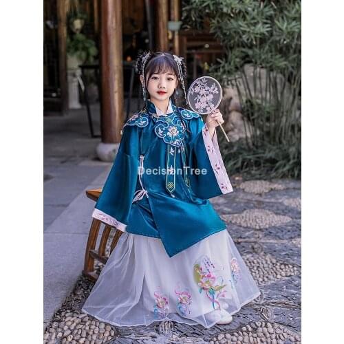 2021 ancient chinese traditional opera kids ming dynasty hanfu dress child costume folk dance children girl fairy dress hanfu
