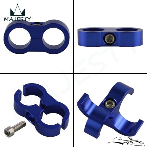 4pcs AN -10 AN10 19MM Braided Hose Separator Clamp Fitting Adapter Bracket Blue