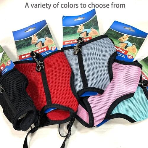 5 Colors Hamster Rabbit Harness And Leash Set Ferret Guinea Pig Rat Small Animal Pet Walk Harnesses Leades S/M/L/XL