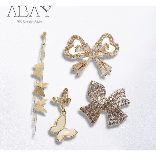 925 Sterling Silver Pin New Year gift in 2021,Exquisite Butterfly Earrings inlaid with pearls are anti allergic