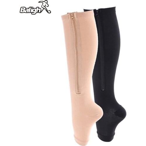 Balight Women Burn Fat Zipper Socks Functional Compression Slim Sleeping Beauty Leg Shapper Prevent Varicose Veins Socks