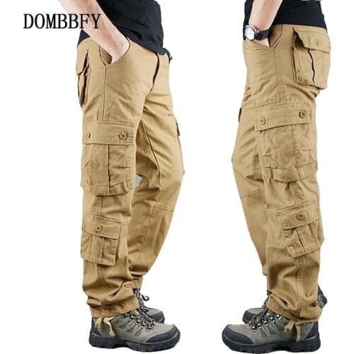 Fashion Mens Cargo Pants Men Casual Cotton Multi Pockets Military Tactical Pants Men Hip Hop Joggers Streetwear Pantalon Homme