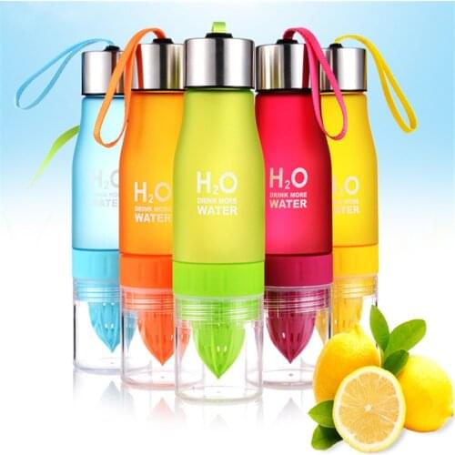 650ml H2O Lemon Juice Water Bottle Fruit Infuser Drinkware For Outdoor Sports My Shaker Bottle BPA Free D30