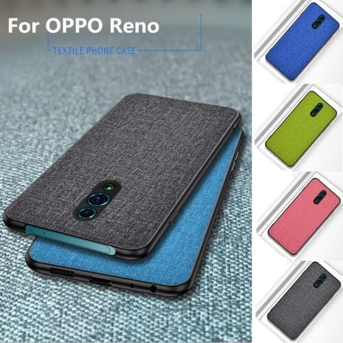 For OPPO Reno Case soft Fabric Cloth Hard PC Back Cover For OPPO realme 6 Pro Reno 10x zoom Case Business case Funda
