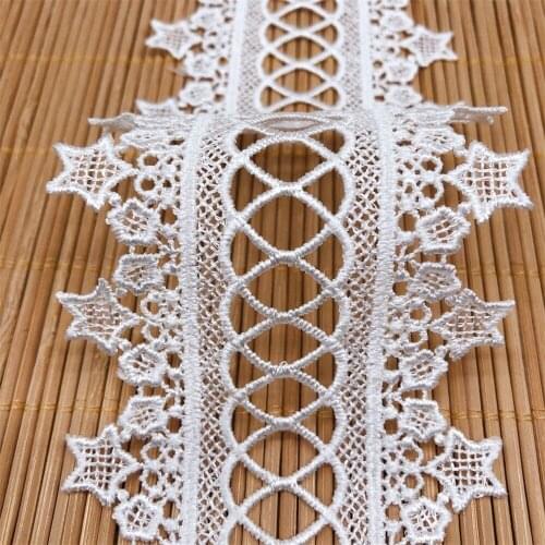 Double-Edges Star Polyester Lace Trim Off White 15yards/Pack DIY Lace For Crafts V2932