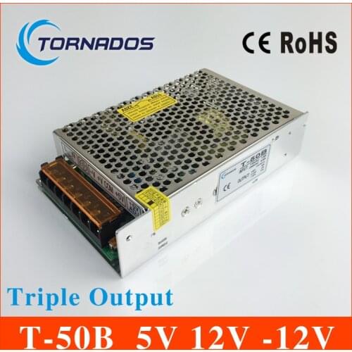 50W Triple Output power supply 5V 5A 12V 1A -12V 1A ac to dc power supply T-50B