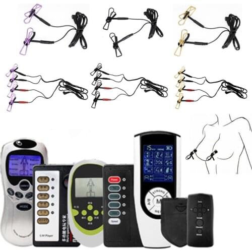 Electric Shock Breast Clitoris Pulse Stimulator Electro Shock Set Nipple Clamp Nipple Massager,BDSM Women Medical Themed Toys