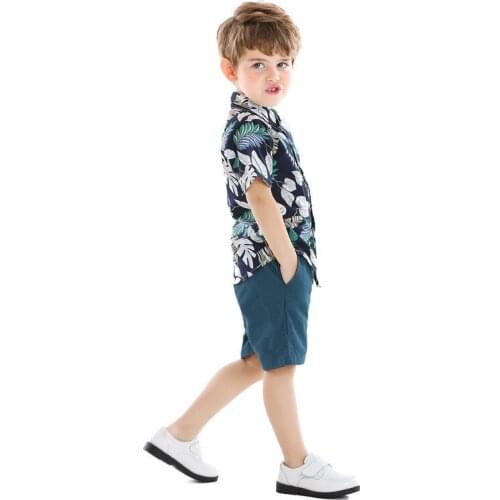 Clothing Sets Summer Baby Boy Beach Casual Wear Cotton Printing Short-Sleeve Shirt Tops+Pants Two-Piece Suits For a Kids Clothes