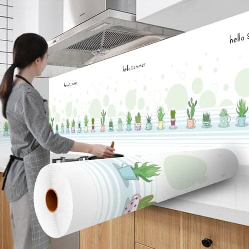 Kitchen-Wallpaper High Temperature Paste Self-Adhesive wall Stickers Bathroom Paper Foil Waterproof Bathroom Kitchen Wall Sticke