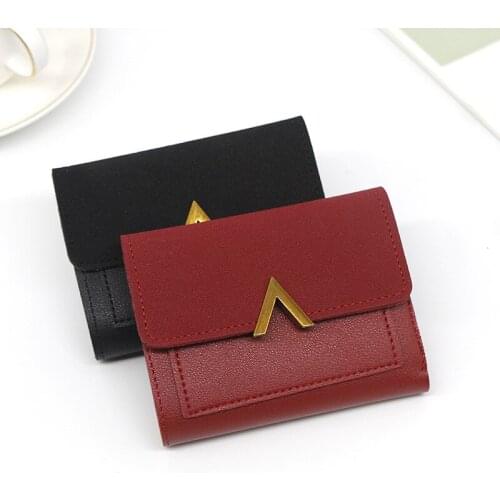 Matte Leather Small Women Wallet Luxury Brand Famous Mini Womens Wallets And Purses Short Female Coin Purse Credit Card Holder