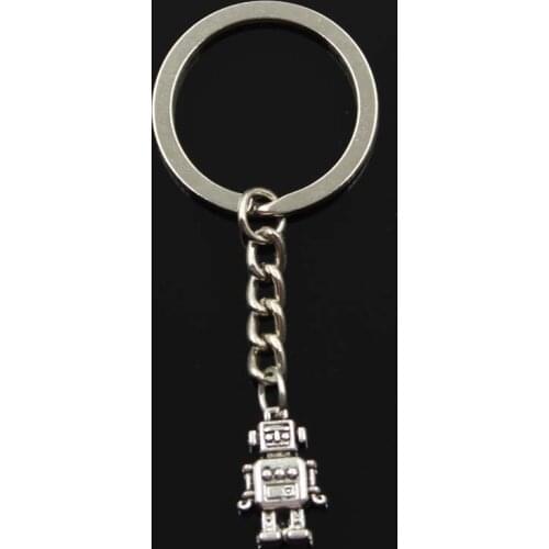 Fashion Mechanic Robot 18x11x4mm Pendant 30mm Key Ring Metal Chain Silver Color Men Car Gift Souvenirs Keychain Dropshipping