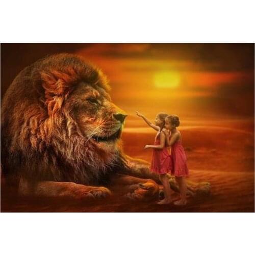 New Arrivals 5D DIY Full Round/Square Diamond Painting Animal Lions Cross Stitch 3D Embroidery Rhinestone Mosaic Home Decor Y311