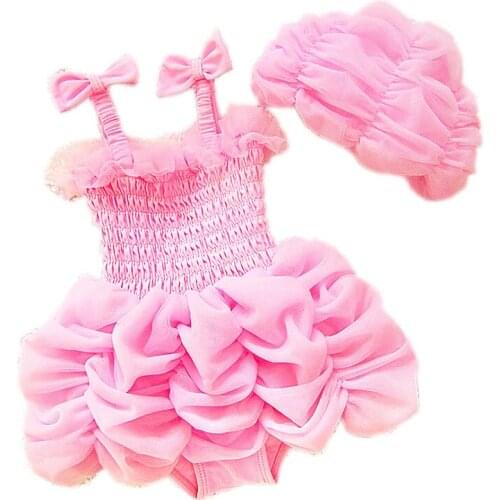 New Style Lovely Girls One Piece Swimwear Childrens Swimwear Lace Girls Bathing Suits Baby Swimming Suit Kids Swimsuit