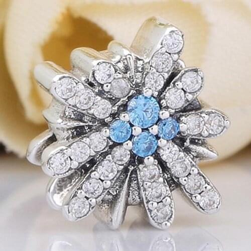 Original Dazzling Fireworks Snowflake With Mix Crystal Beads Fit 925 Sterling Silver Charm Bracelet Bangle Diy Jewelry