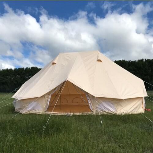 OUTNESTS Tent Factory Waterproof, Mildew Proof And UV Resistant 6x4 Canvas Emperor Bell Tent With Double Poles Emperor Bell Tent