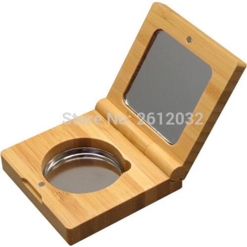 Empty Eyeshadow Box Bamboo Single Grid Eye Shadow Blusher Box Empty Wooden Cosmetics Packing Case F20173694
