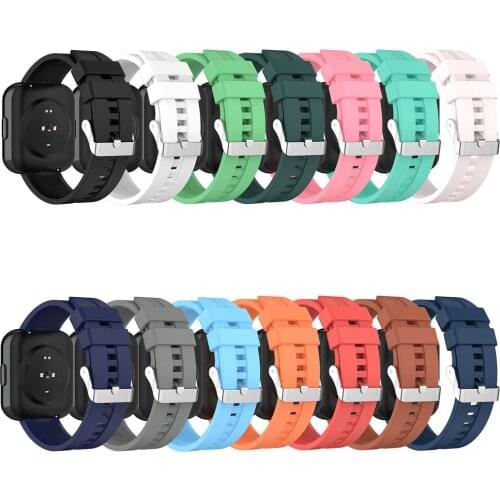 20MM Silicone Watch Strap Solid Color Wristband Bracelet Replacement Belt for Realme Watch GT2 Smart Watch