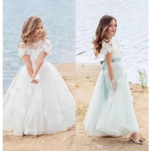 Vestidos de primera comunion Papilio Kids First Communion Dresses for Little Girls Long Cute Flower Girl Dress with Hand Made Fl