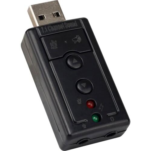 For 7.1 Channel Sound Card External USB 2.0 Audio Microphone Speaker Adapter Microphone Stereo 3.5mm Jack Headphone Sound Card