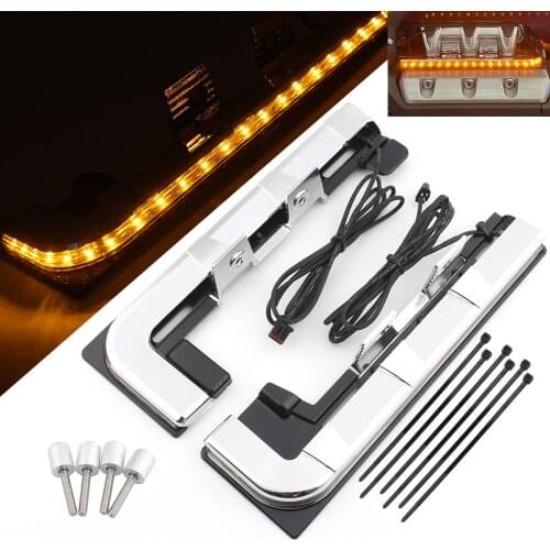 Amber DRL/Turn Signals Motorcycle LED Engine Light Panels Trim For Honda Goldwing GL1800 2018 2019 2020