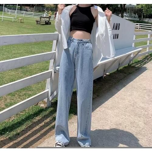 Jeans High Waist Clothes Wide Leg Denim Clothing Blue Streetwear Vintage Quality 2020 Fashion Harajuku Straight Pants Woman