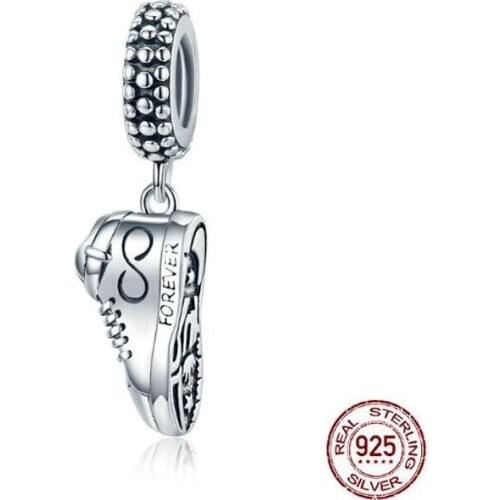 925 Sterling Silver Sneakers Shoes Pendant Charm for Original Women Bracelet Pay Tribute & Honor Accessories