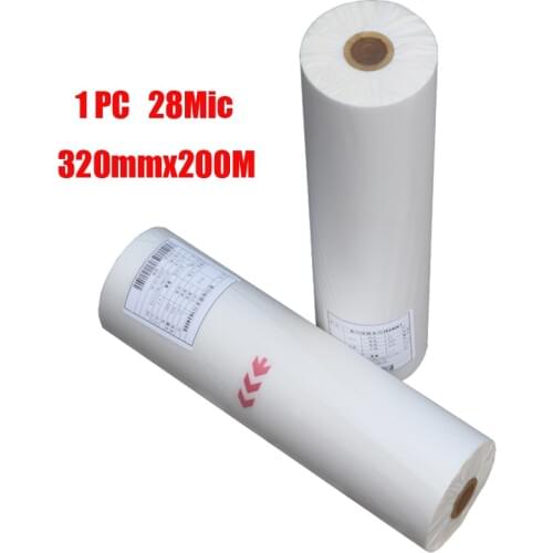 1PC 28Mic 320mmx200M 1Mil Glossy(standard) or matt film 1"Core Hot Laminating Films Bopp or Matt Satin1roller