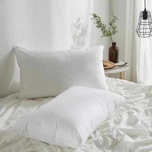 2pcs/lot White Soft Pillow Down Alternative Pillow Insert With Cotton Cover Hotel Standard and Home Supplies Bed Pillows