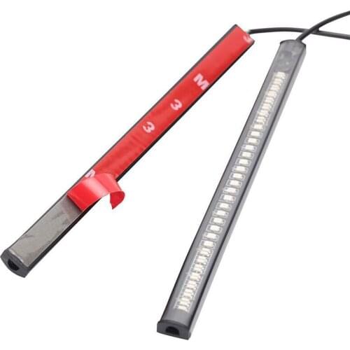 2 LEDs Motorcycle Soft Rubber Light Bar Strip Tail Brake Stop Turn Signal Lights License Plate Light