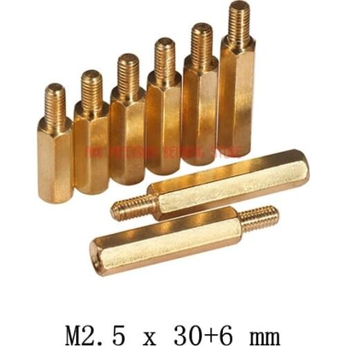 2021 New Time-limited Drywall Wood Screws 100pcs M2.5 X 30 Male To Female Brass Spacer 30+6 Hex Standoff
