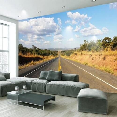 Beibehang Large - scale custom wallpaper Extreme visual space to expand the world front and rear living room TV wall