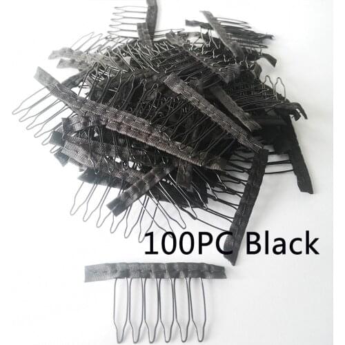 Wig accessories 6 teeth 30/100pc Ponytail wig clips lace wig cap hair extension clip snap clips in human hair extension tools